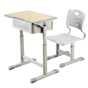 Ensemble chaise et bureau individuel robuste pour étudiant, mobilier scolaire moderne avec structure en acier et plateau en <span class=keywords><strong>MDF</strong></span> - Product Image 1