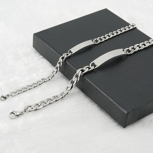 Popular Stainless Steel Curb Chain <b>ID</b> Bracelet Engravable Bracelet | Men's Fashion Bracelet Wholesale - Product Image 3