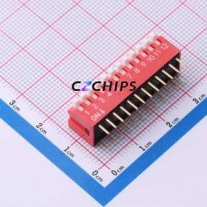 SMQP-12R-TP DIP Switch Switch ( Type: Piano Key )( Number of Switch Sections: 12 )( Lead Spacing: 2.54mm ) - Product Image 1