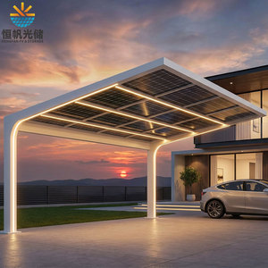 Hengfan 10KW Nuovo Design Tettoia Solare in Alluminio, Pensilina Solare Nera, Sistema di Montaggio per Carport Solare - Product Image 1