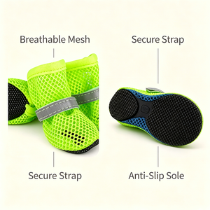 Chaussures pour chiens, chaussures d'extérieur pour chiens, chaussures en maille respirante, chaussures souples, bottes pour chiens pour la marche quotidienne, fournitures pour animaux de compagnie - Product Image 5