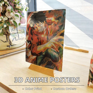 クリスマスの機会のためのカードパターン付き日本のアニメプラスチック3Dレンチキュラーモーションポスターカスタムレンズ3Dポスター - Product Image 3