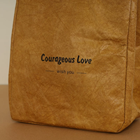 Sac isotherme durable en papier Tyvek avec poignées découpées et fermeture magnétique pour les repas au bureau et le transport quotidien