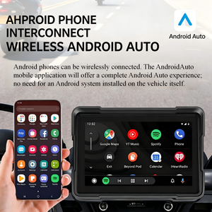 Écran d'affichage <span class=keywords><strong>moto</strong></span> sans fil Android Auto le mieux noté, <span class=keywords><strong>cam</strong></span>éra embarquée HD double objectif avec navigation GPS pour la sécurité de la <span class=keywords><strong>moto</strong></span> - Product Image 6