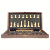 Jeu d'échecs magnétique de luxe haut de gamme en bois de 12 pouces avec table d'échecs - Cadeau éducatif pour enfants