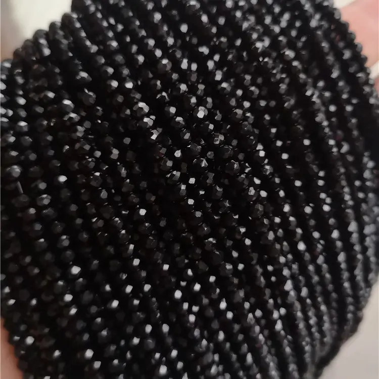 2mm 135PCs Black Rondelle Glass Crytal Beads