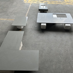 Prefabricated Grey Quartz Countertop With Sink Cutout Artificial Stone <b>Table</b> Top For Kitchen Wholesalers - Product Image 1