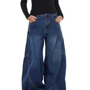 Jeans Vintage para Mujer, Diseño de Cintura Alta, Estilo Urbano, Pantalones Anchos, Bordados, Casuales, Personalizados, Vaqueros Holgados - Product Image 3