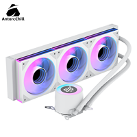 Refroidisseur d'eau AntarcChill 360 mm, tête de refroidissement ronde, moniteur de température numérique, refroidissement liquide du processeur pour PC de jeu, radiateur de refroidissement liquide pour ordinateur de bureau