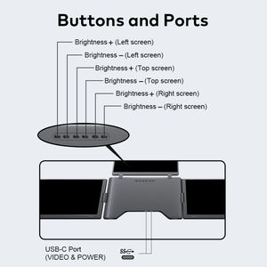 Moniteur portable FOPO 1200, Full HD, 14 pouces, moniteur quadruple, 1 câble pour <span class=keywords><strong>3</strong></span> <span class=keywords><strong>écran</strong></span>s, extension d'<span class=keywords><strong>écran</strong></span> pour Windows 10/11 et <span class=keywords><strong>Macbook</strong></span> - Product Image 5