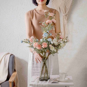 Fleur artificielle CallaFloral, rose, branche unique, polyester, décoration intérieure, mariage, 83112 - Product Image 1