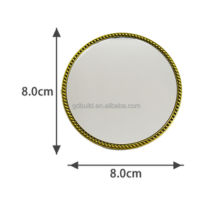 Espejo Cosmético Portátil Vintage Dorado con Diseño de Patrón Europeo Hueco, Espejo de Bolsillo para Maquillaje - Product Image 4