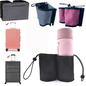 Wholesale Dual Cup Holders Handheld <b>Storage</b> Minimalist Design Compatible Wheeled Luggage Travel Suitcase <b>Drink</b> Carrier Organizer - Product Image 3