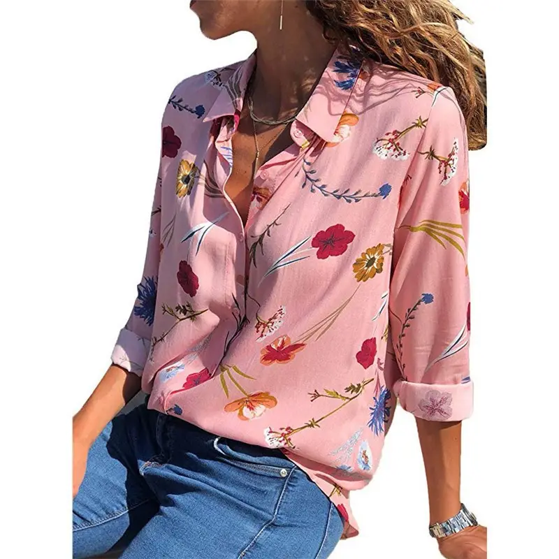 Dames Zomer Casual Lange Mouwen Effen Kleur Chiffon Blouse Blusas De Dama Camisas Chemisier Kemeja Wanita Shirts