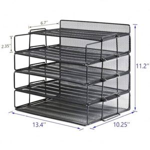 Office Home Desktop Metal Wire Mesh 4 Tiers Document <b>Tray</b> A4 Paper <b>Tray</b> Modern Design Desk <b>File</b> Organizer - Product Image 4