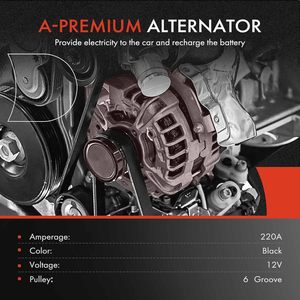<span class=keywords><strong>Alternateur</strong></span> de style AD244 pour camion GM LS 1999-2006, moteur V8 4.3L-8.1L, 12V 220A, poulie à 6 rainures - Product Image 2