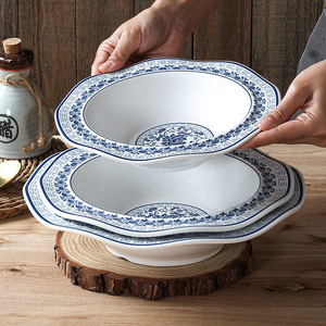Xiangyuan <b>melamine</b> tableware commercial serving <b>plates</b>, imitation porcelain <b>plates</b> for hotels, restaurants, and eateries, round - Product Image 2