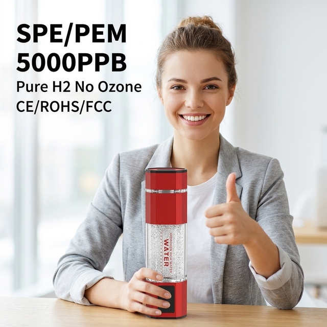 Custom 300ml Hydrogen Water Bottle for Wellness Center SPE PEM Tech 5000PPB High Concentration H2 Generator Wholesale CE