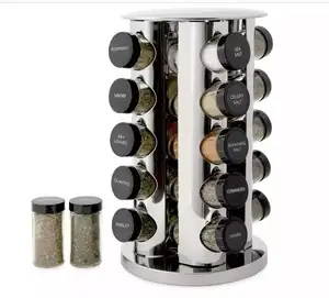 16 can seasoning jar set made of stainless steel with rotating rack Spice jar pepper jar