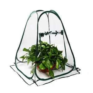 Pop Up Penutup Rumah Kaca, PVC Transparan Mini Kecil Tumbuh Tanaman Tenda Rumah, Berkebun Pot Bunga Ruang Hangat Halaman Belakang Bunga Penampungan