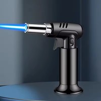 Briquet électronique coupe-vent rechargeable pour cigares et encens, type pistolet à flamme