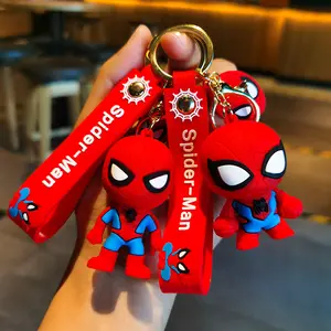 3D Cartoon PVC Kreative Anime Hero Schlüssel anhänger Cool Hero Spiderman Schlüssel bund Tasche Anhänger