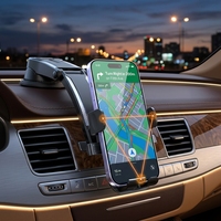 Support de téléphone universel pour voiture à gravité, rotatif, magnétique, avec verrouillage automatique, fixation sur grille d'aération, compatible avec les téléphones mobiles de 4,7 à 7 pouces