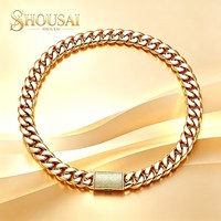 Collar de eslabones cubanos de estilo hip hop urbano europeo-americano, chapado en oro de 18K, con microincrustaciones de circonita y cierre de lujo, 12 14 18 20 22mm