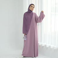 Abaya 2026 Loriya : Vêtement Musulman Traditionnel, Robe pour Femme, Cardigan Ouvert en Polyester Doux avec Robe Hijab en Chiffon, Abaya Ouverte