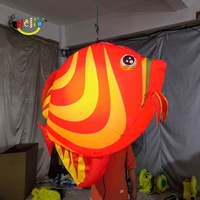 Accesorios de escenario LED techo colgante animales marinos modelo inflable Nemo Fish