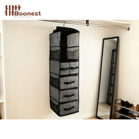 Organisateur de rangement suspendu pour armoire avec poches latérales en filet, rangement de tiroir pour chambre à coucher