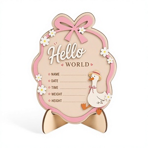Letrero de Anuncio de Nacimiento de Ganso Tonto, Tabla de Madera para Hitos del Primer Cumpleaños, Regalo de Recuerdo para Baby Shower, <span class=keywords><strong>Manualidades</strong></span> - Product Image 5