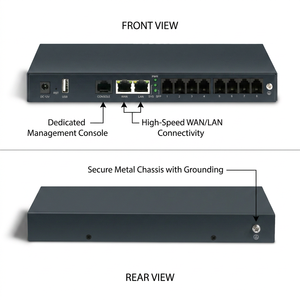 Commutateur VoIP PBX 8 ports FXS prenant en charge 800 utilisateurs SIP, passerelle SIP Gigabit pour système téléphonique PBX d'entreprise/hôtel Asterisk 3CX, sans frais - Product Image 3