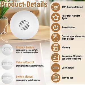 Lampe sphérique à mémoire 4 Go, boule de cristal électronique 3D magique avec lecteur de photos et vidéos numériques WiFi pour un cadeau d'anniversaire ou de la Saint-Valentin - Product Image 5