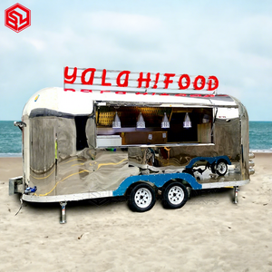 Lumière LED personnalisée Logo mobile <span class=keywords><strong>Bar</strong></span> remorque <span class=keywords><strong>à</strong></span> <span class=keywords><strong>vendre</strong></span> Concession Food Trailer Ice Cream <span class=keywords><strong>chariot</strong></span> avec cuisine entièrement équipée - Product Image 1