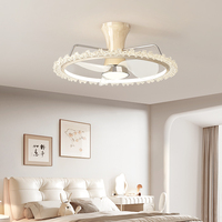 Lámpara LED Moderna de 21 Pulgadas con Ventilador de Techo, Control Remoto, 6 Velocidades, Hierro, Compatible con Aplicaciones Inteligentes, para Dormitorio, Baño, Marruecos, China