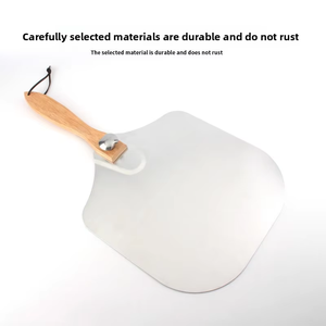 Pala para <span class=keywords><strong>Pizza</strong></span> Plegable de Aluminio de 12 Pulgadas con Mango de Madera, Resistente a Altas Temperaturas, Anti-quemaduras, Juego de Herramientas para Transferir y Cortar <span class=keywords><strong>Pizza</strong></span> - Product Image 1