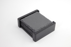 8 pièces de sous-verres en <span class=keywords><strong>ardoise</strong></span> <span class=keywords><strong>noire</strong></span> naturelle écologique moderne avec support en cuir PU et <span class=keywords><strong>crayon</strong></span> en <span class=keywords><strong>ardoise</strong></span> pour cadeau de Noël - Product Image 5