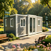 Maison conteneur modulaire reconditionnée, unité mobile portable pour service de parc, pièce temporaire