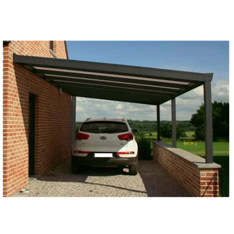 Carport Atap Kaca/Naungan Parkir Mobil/Kota Prefab Aluminium Aus