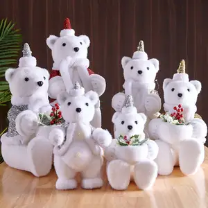 Suministro de decoraciones navideñas personalizado, oso Polar exquisito, tienda de Navidad, decoración de ventana, oso de espuma