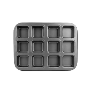 Moule à pain rectangulaire 12 cavités, plaque de cuisson professionnelle industrielle pour pâtisserie, en aluminium avec revêtement antiadhésif, écologique - Product Image 5