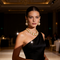 Parure de bijoux de mariage africaine de Dubaï pour femmes, plaqué or 24 carats, laiton avec zircon et design géométrique