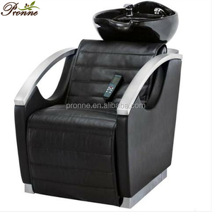 Chaise de shampooing en cuir synthétique moderne avec fonction de lavage du dos et de massage pour salon de coiffure - Product Image 1