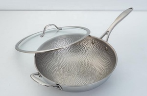<span class=keywords><strong>Wok</strong></span> en titane non revêtu de 32cm, martelé à la main, adapté à plusieurs sources de chaleur - Product Image 6