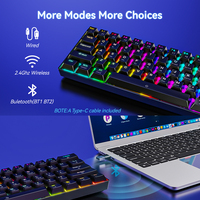 Teclado Mecánico Inalámbrico K530 Pro 60% RGB, 3 Modos (BT/2.4Ghz/Cableado), 61 Teclas, Compacto, para Juegos, con Interruptor Táctil Marrón