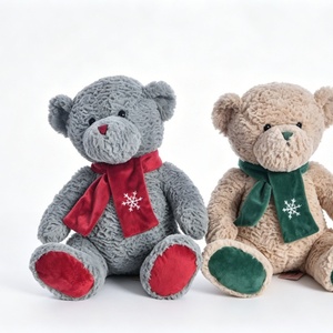 Customized Two Color Plush <b>Backpacks</b> with Snowflake Design <b>Holiday</b> Stuffed Bear Set Plaid Scarf PP Cotton Filled Unisex - Product Image 1