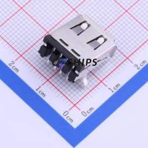 676432911 USB Connector Bent Lead Through Hole Connector Type-A USB 2.0 Female Right Angle Insert - Product Image 1