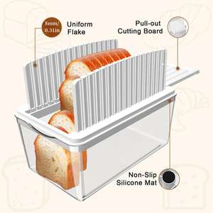Accesorios de Cocina, Herramienta para Cortar Pan, Tabla de Cortar con Caja, Rebanadora de Pan Manual Comercial, Tabla de Cortar para Pan Casero - Product Image 3