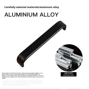 Avrupa Minimalist Mat Siyah Alüminyum Alaşımlı Çekme Kolları - Dayanıklı Mutfak Gardırop Banyo Dolabı Çekmece Şifonyer Kolları Paslanmaz - Product Image 4